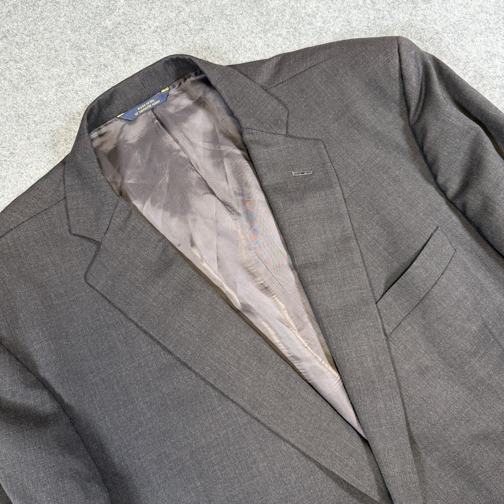 Brooks Brothers Suit Jacket Mens 48R Gray Wool 1818 Regent Estrato Blazer Italy